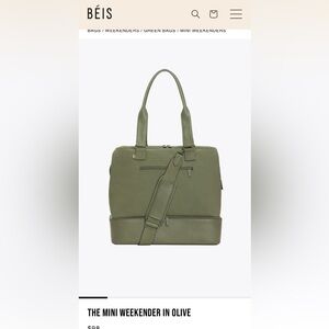 Beis Olive Mini Weekender Bag